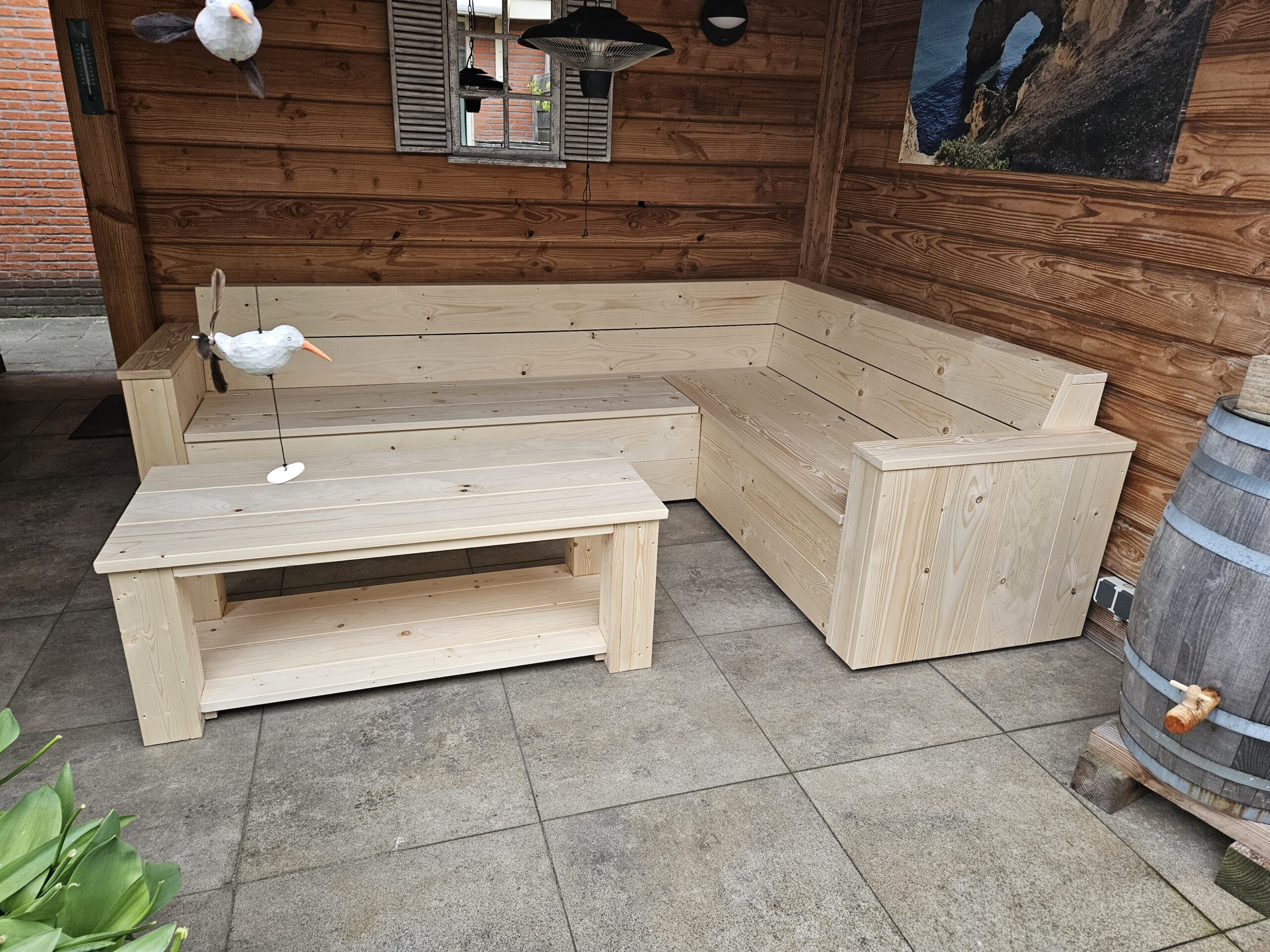 Hoekbank steigerhout