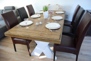 tafel steigerhout white wash kruispoot