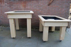Zandtafel en watertafel hout op wielen groot
