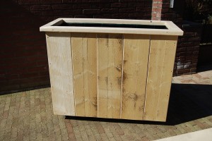 Plantenbak nieuw steigerhout op wieltjes 100*40*85
