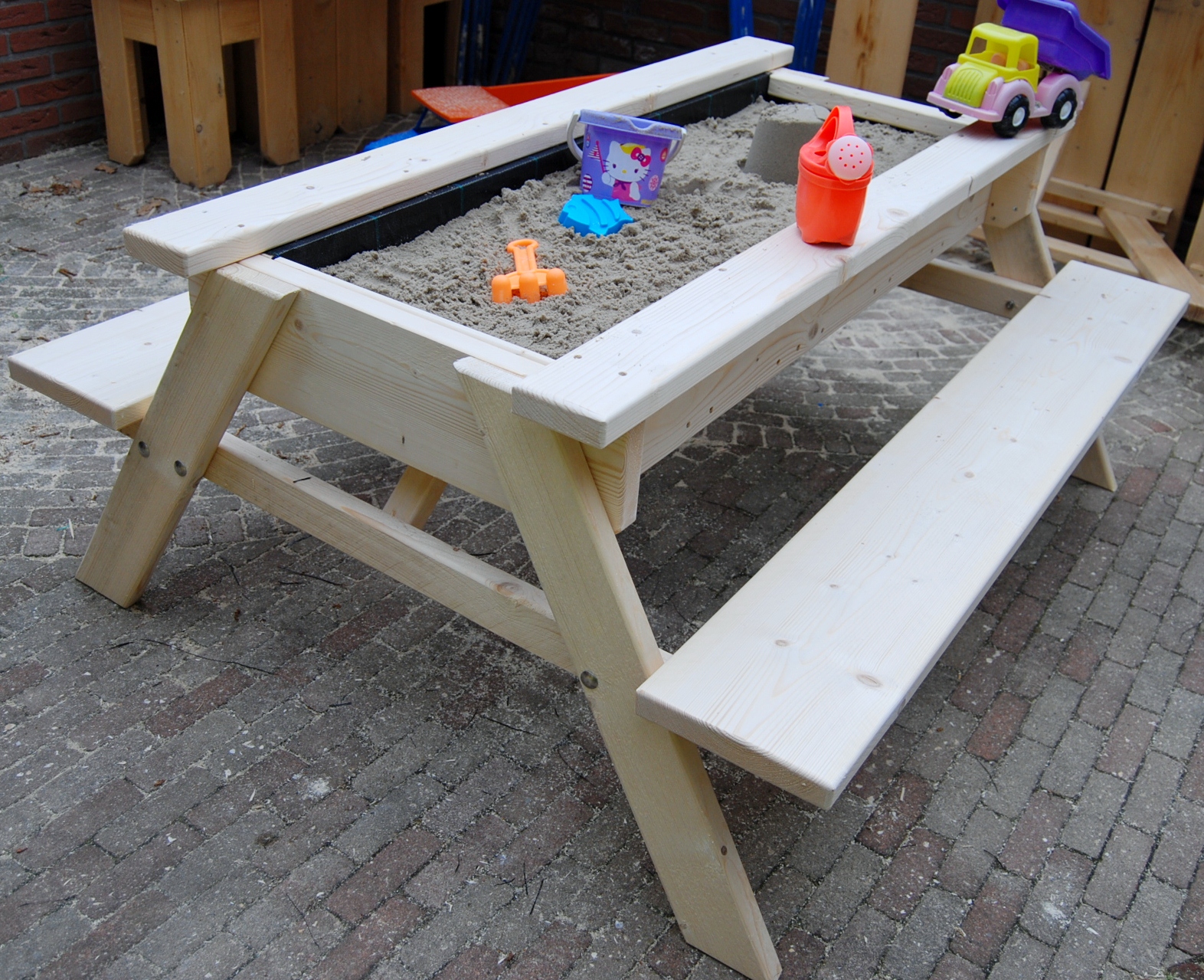 Zandpicknicktafel steigerhout