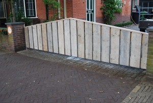 Tuinhek poort steigerhout