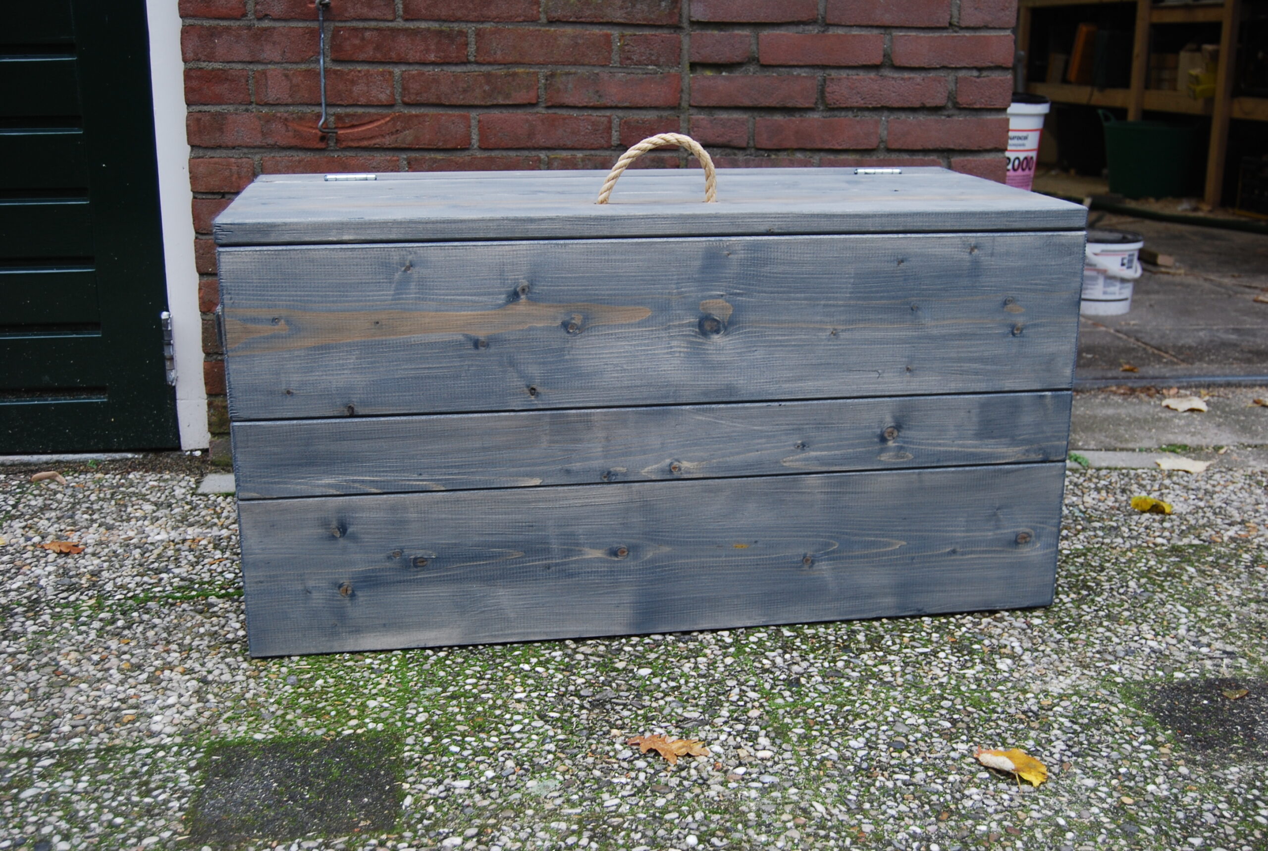 kist steigerhout met wash antraciet
