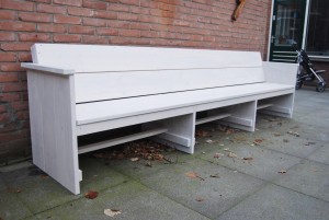 Tuinbank steigerhout white wash