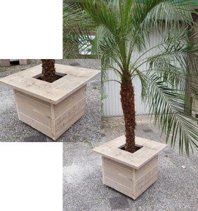 Plantenbak gebruikt steigerhout