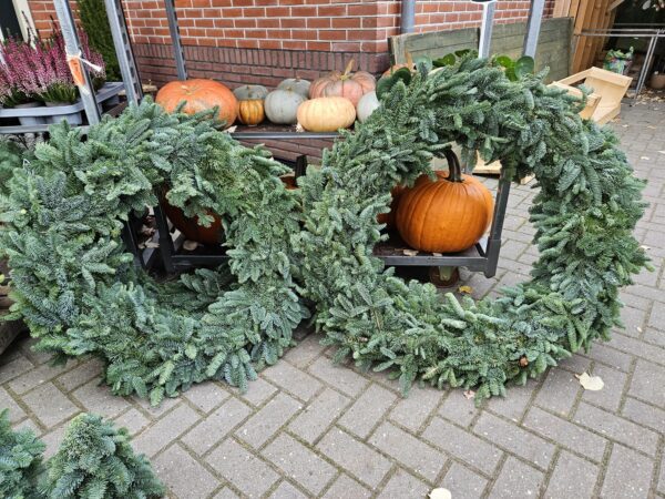 Deurkrans kerstkrans nobilis rondgebonden 80cm en 100cm