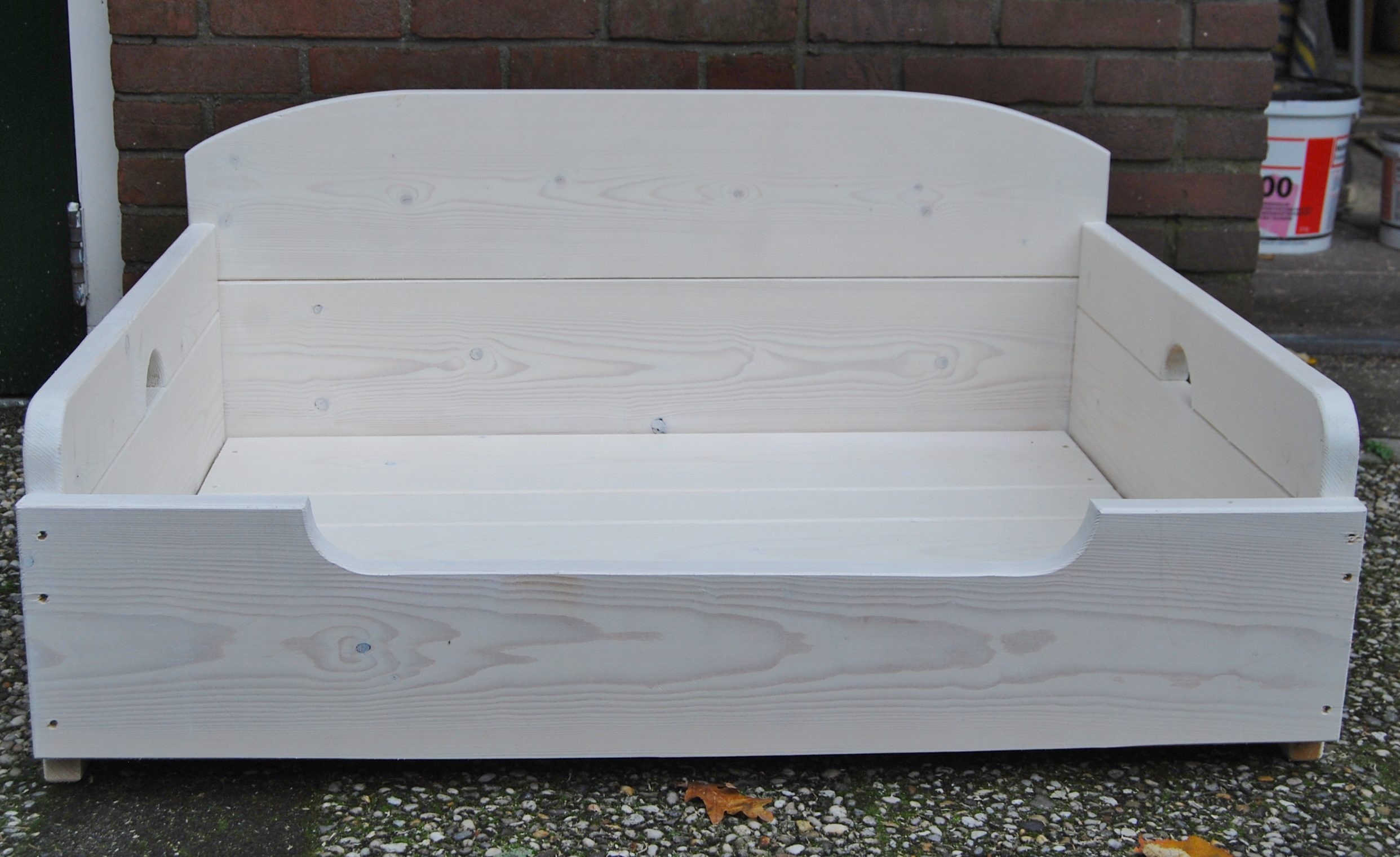 hondenbank hondenmand steigerhout white wash