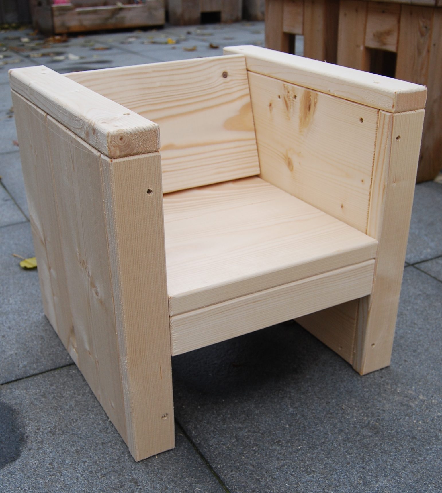 loungebank en loungestoel steigerhout kinderen