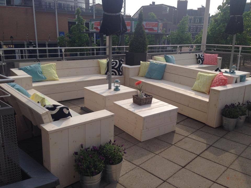 Loungebank nieuw steigerhout