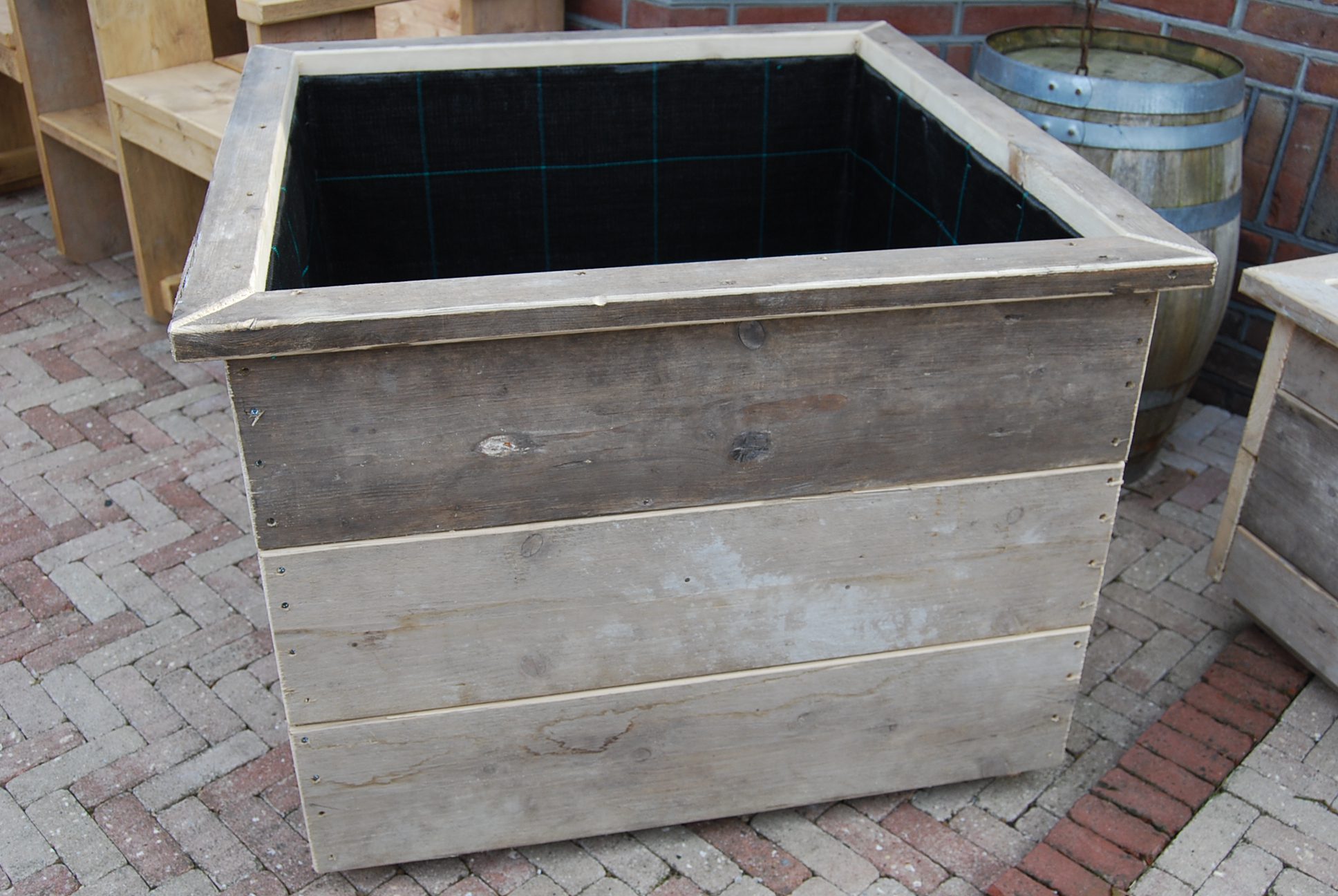 Plantenbak oud / gebruikt steigerhout 80x80x65