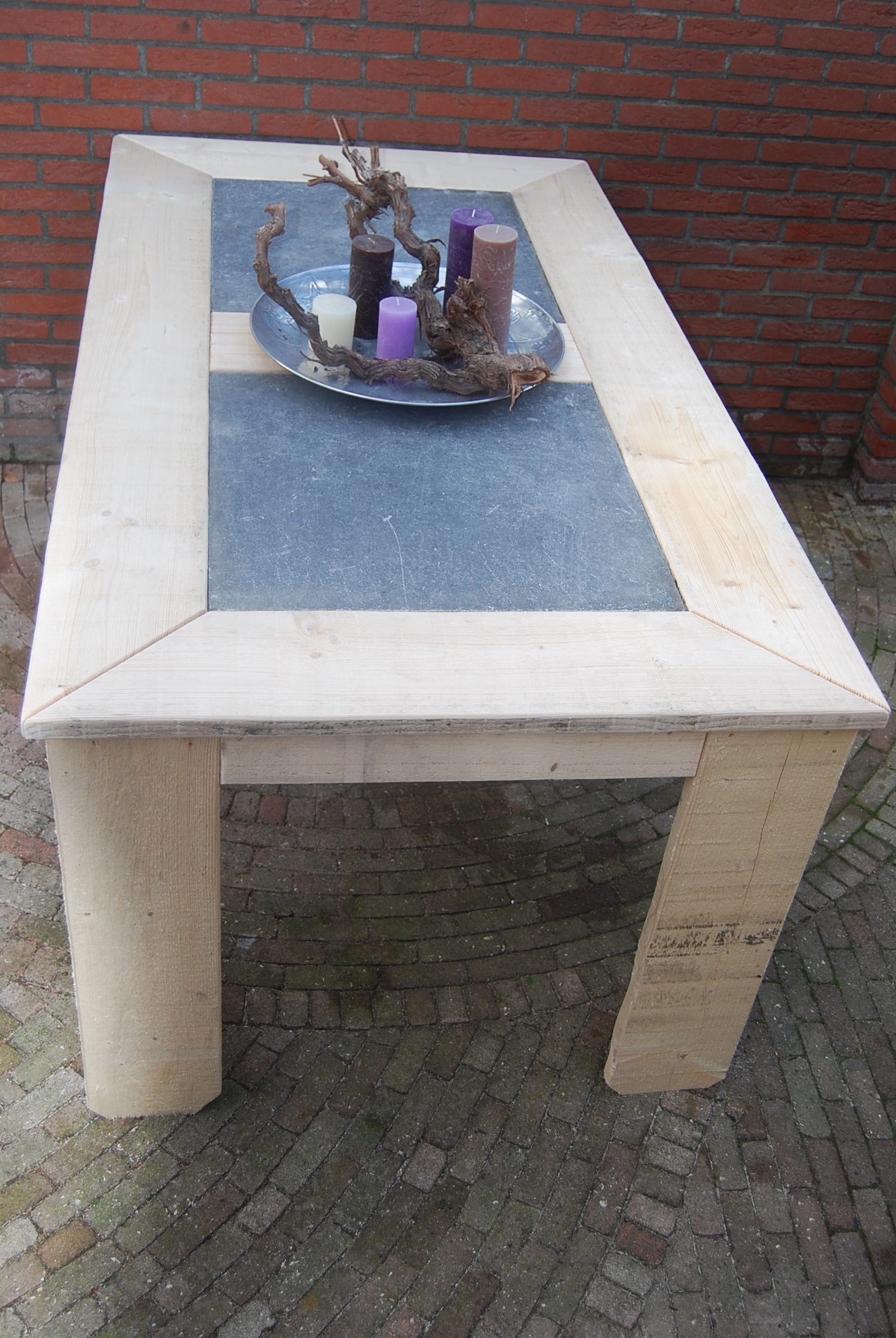 Tafel normale poot steigerhout