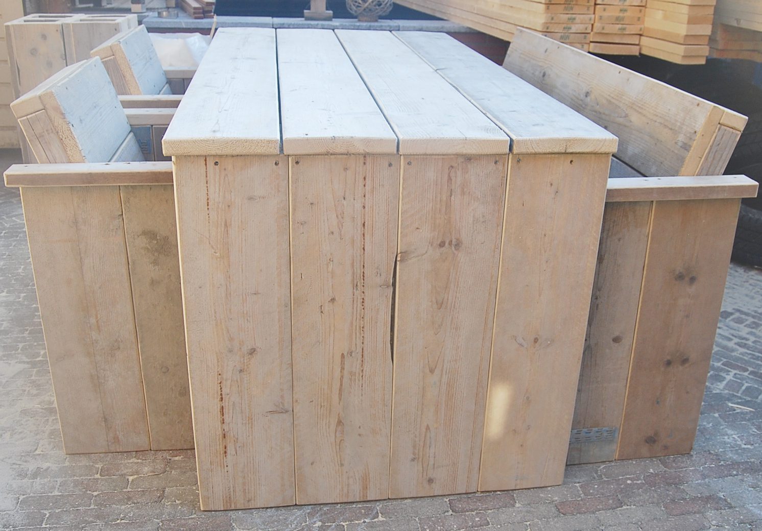 Tafel u-vorm dichte zijkanten gebruikt steigerhout