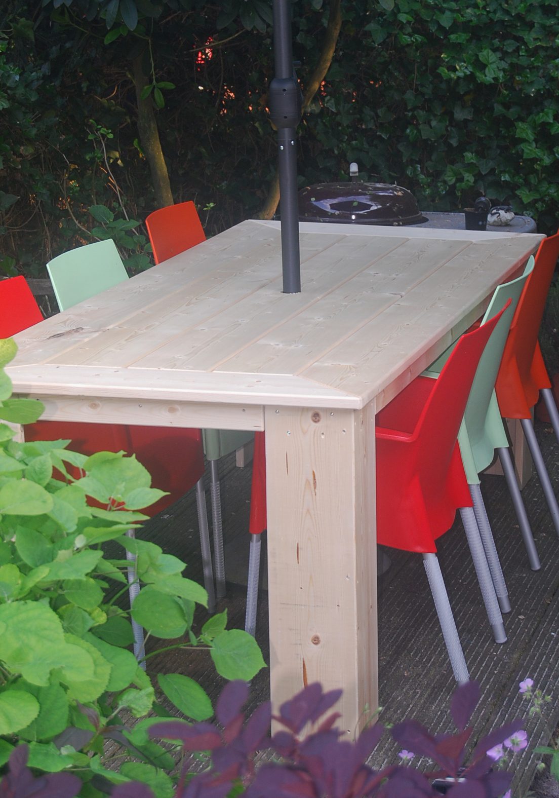 Tafel poot en tafelblad verstek steigerhout